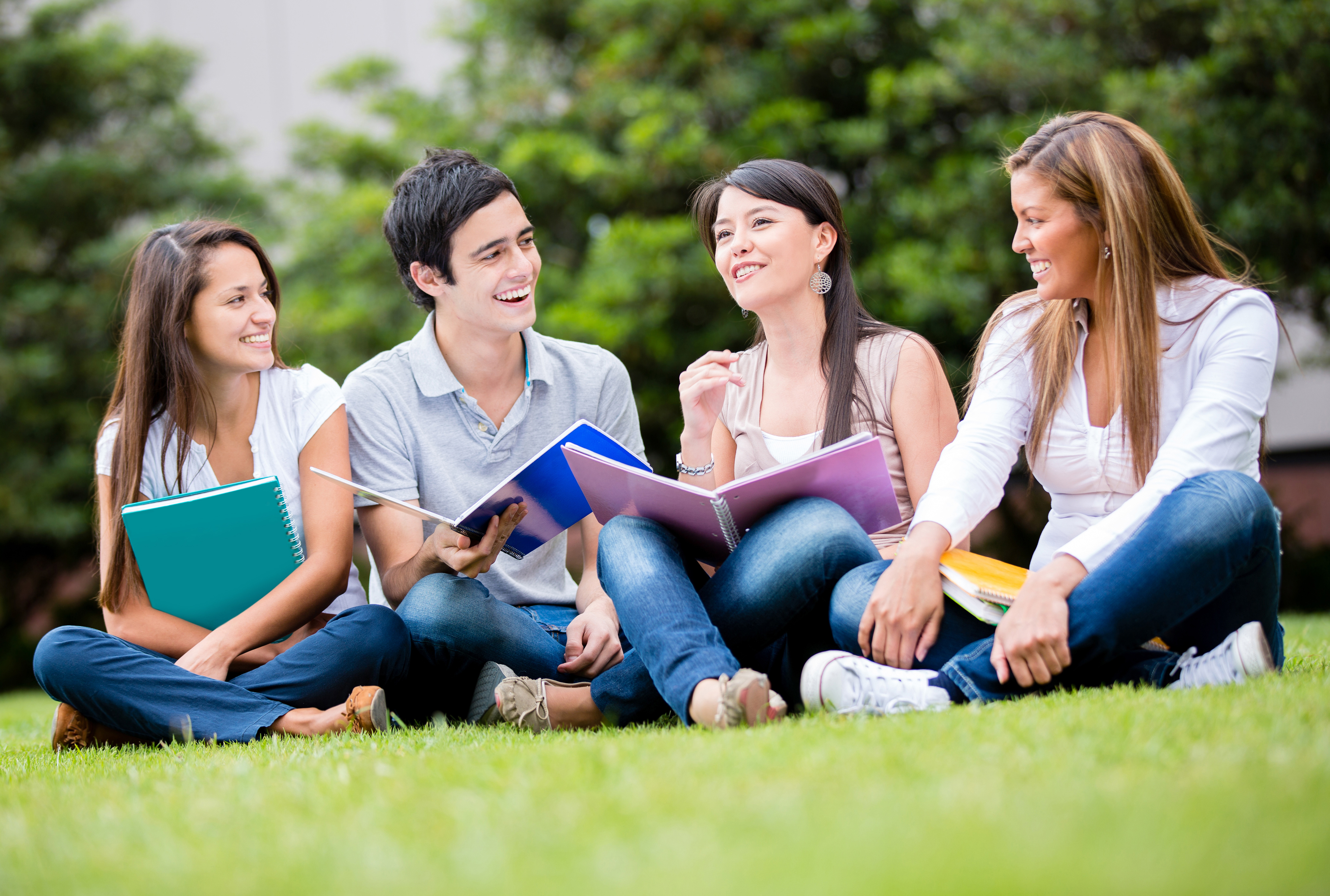 Happy group of students